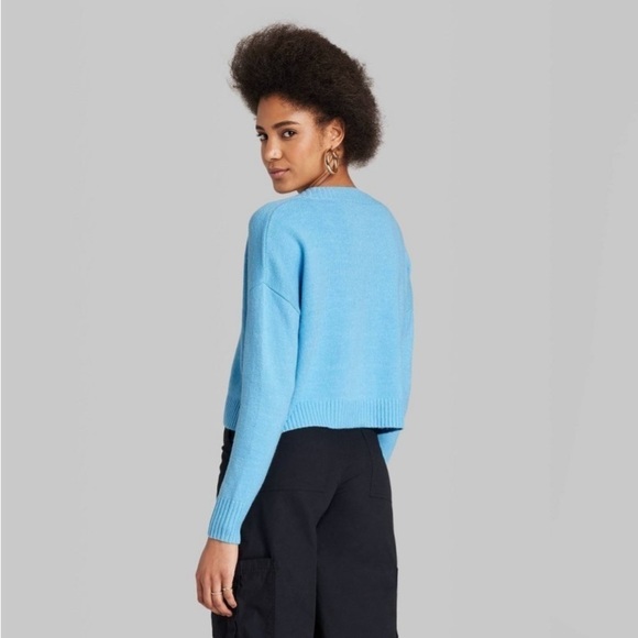 Women's Slouchy Button-Front Cardigan -
Wild Fable Sky Blue - Picture 3 of 5